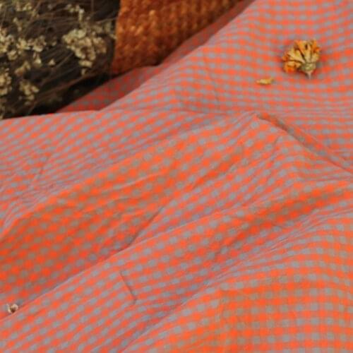 MD Grid High Quality Density Cotton Yarn-dyed Fabric For Sewing Cloth Dresses Robe Summer Thin DIY Handmade Designer Pleated