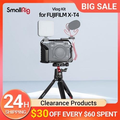 SmallRig Vlog Camera Cage Kit for FUJIFILM X-T4 Camera Full Cage With Tripod Mount Cold Shoe Extension DIY Options KGW116