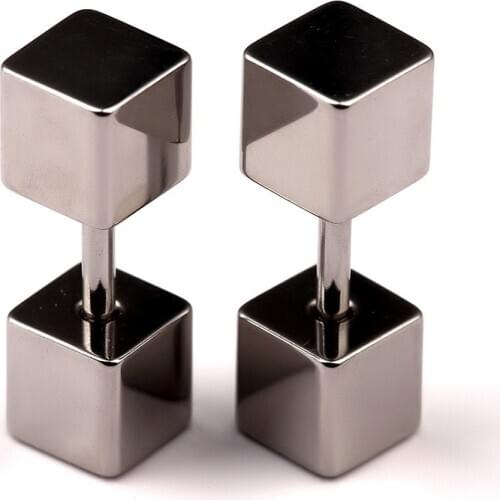 Korean Personality Punk Rock Stainless Steel Square Stud Earrings For Men Women Jewelry Hypoallergenic Earrings Oorbellen