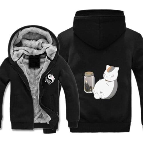 Anime Natsume Yuujinchou jacket Nyanko Sensei Cat Cosplay Hoodie Jacket Sleeveless Hooded Coat Costume zipper jacket hoodie