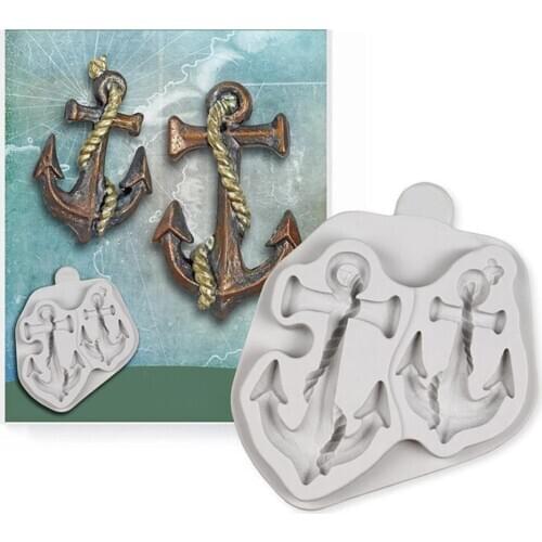 Luyou 1pc Anchor Silicone Molds Resin Molds Fondant Moulds Cake Decorating Tools, Pastry Kitchen Baking Accessories FM1941