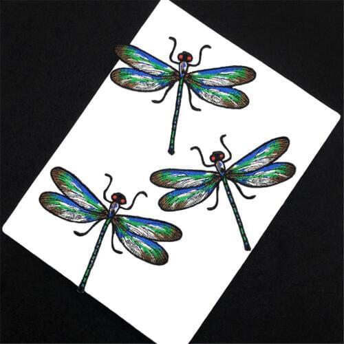 Maxsin 1 Pcs fashion beautiful dragonfly Patch for Clothes Iron on Applique for Jackets Jeans Bags Shoes Applique DIY