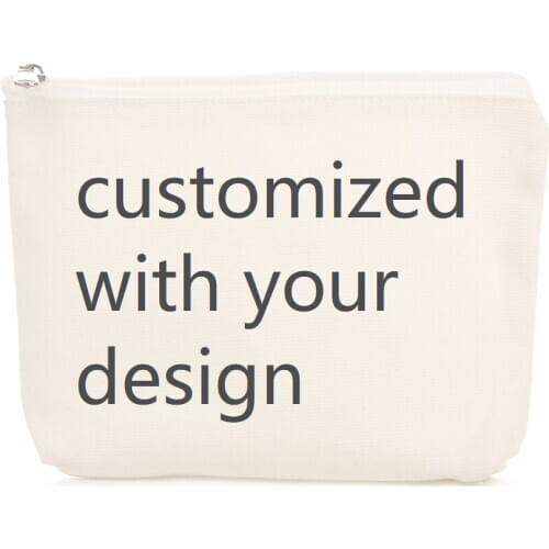 Customized 100%Cotton Bags Cosmetic Travel casual Bag Print Your LOGO