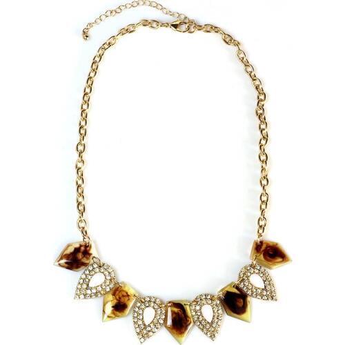 New Alloy Rhinestone Enamel Pendant Choker Necklace For Women Cute Crystal Resin Statement Collar Choker Fashion JewelryColliers