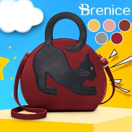 New Womens Cat Tail Pattern Handbag Large Capacity Shoulder Crossbody Bag PU Leather Versatile Cosmetics Coin Storage Gifts