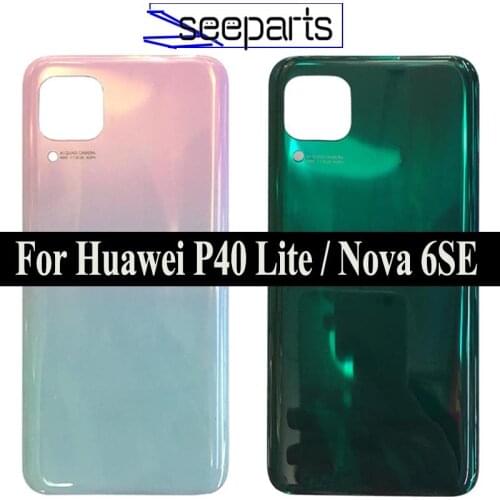 Original 6.4"For Huawei P40 Lite Back Battery Cover Door Rear Housing Case JNY-L21A For Huawei Nova 6 SE Battery Cover JNY-AL10
