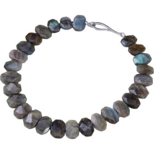 JK 19'' Natural Faceted Labradorite Nugget Necklace For Women