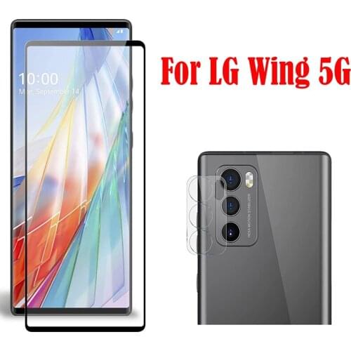 2 In 1 Back Camera Lens Film & 3D Full Cover Tempered Glass Screen Protector Protective For LG Wing 5G LM-F100N 6.8"