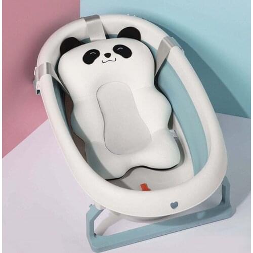 Portable Baby Bathtub Pad Non-Slip Bath Tub Shower Seat Mat Foldable Bath Pillow Newborn Safety Security Bath Support Cushion