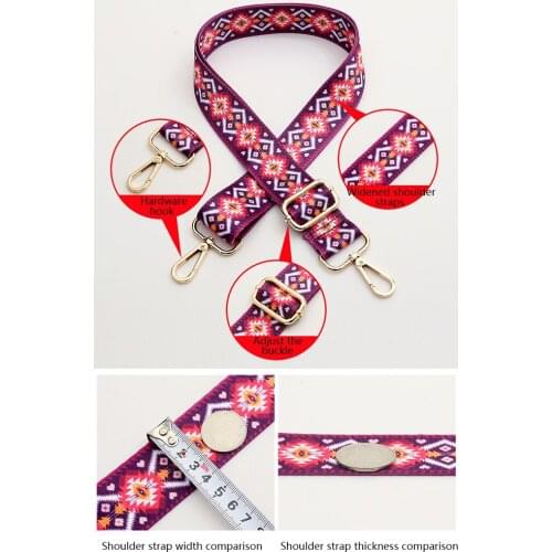 Rainbow 80-140cm Adjustable Obag Straps Nylon Colored Bag Belt Strap Hanger Handbag Accessories for Women Decorative Ornament