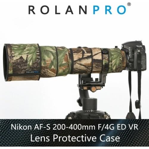ROLANPRO Waterproof Lens Camouflage Coat Rain Cover for Nikon AF-S VR 200-400mm f/4G ED VR Lens Protective Case For Nikon camera