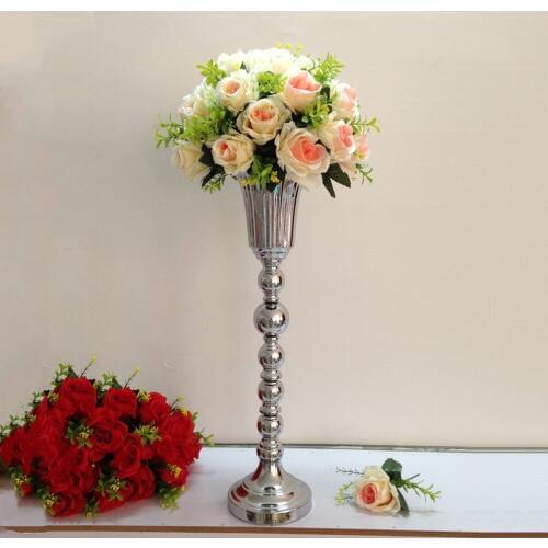 Silver Metal Wedding Flower Vases Table Centerpiece