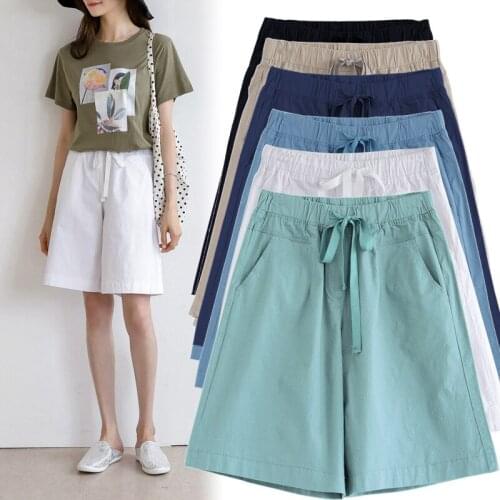 Plus Size Five Shorts Womens Summer New High Waist Straight Pants Casual Workout Wide Leg Shorts