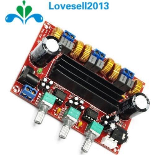 TPA3116D2 50W *2 +100W 2.1 Channel (Left/Right/Subwoofer) Power Amplifier Board Digital Stereo Audio Module 12-24V DC