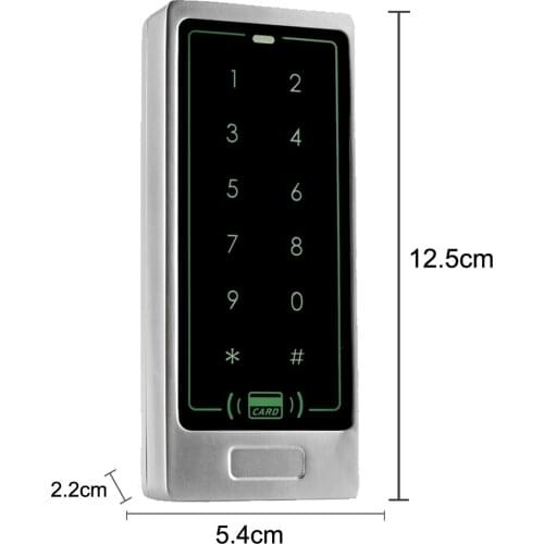 125khz RFID Waterproof Access Control Metal Touch panel Keypad Reader Access Control Keypad 8000Users