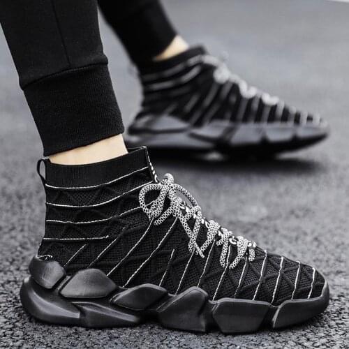 High Top Lightweight Sneakers Socks Men Running Shoes Sport Sneakers for Men Sports Shoes for Kids Tennis Trainers Knitted A-861