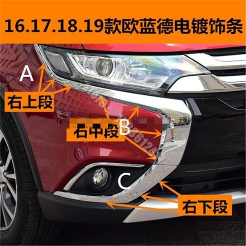 High quality Car accessories ABS Chrome electroplated car front bumper bar trim for Mitsubishi Outlander 2016-2020 Car Styling