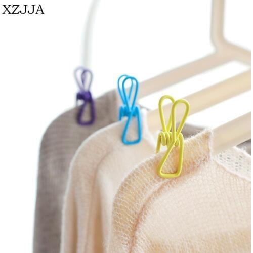 XZJJA 5/10/15 Pcs Metal Clothes Pegs Windproof Bed Sheet Laundry Clips Beach Towel Holder Clothespins Color Photo Paper Clamps