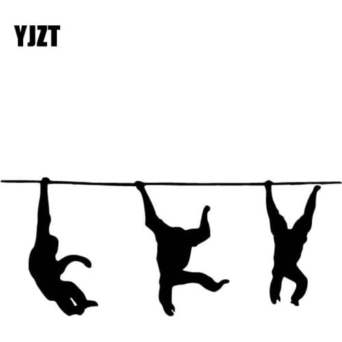 YJZT 17.6CM*7.1CM Chimpanzee Pattern Creative Decoration Car Sticker Car Trunk Vinyl Decal Black/Silver C4-1852