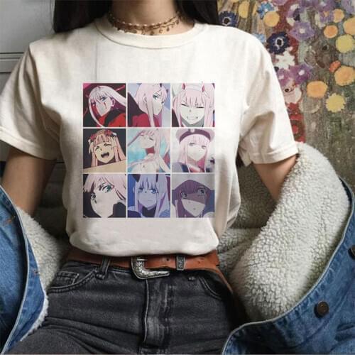 Darling In The FranXX Zero Two Japanese Anime Women T Shirt Harajuku Short Sleeve T-shirt 2021 New Summer Tshirt Clothes Female