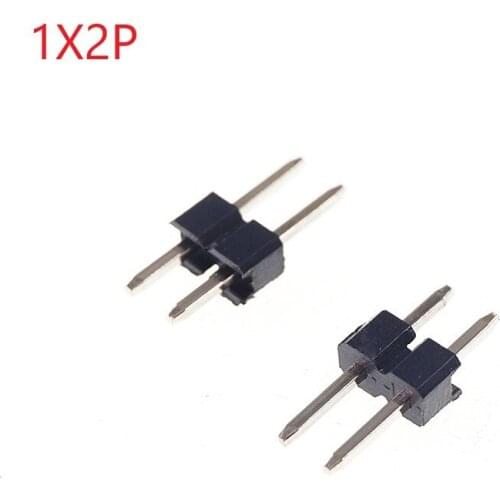 100pcs 1x2 P 2 Pin 2.0 mm Pin Header male single row Straight PCB 180 Through Hole Insulator height 2.00mm Rohs Lead Free