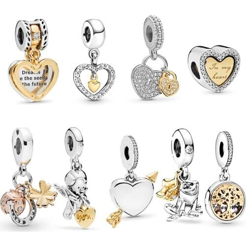 2Pcs Two-color Combinable Charm Bead Pendant,DIY Male Female Couple Bracelet,For Brand Bracelet Bracelet Necklace Gift Making