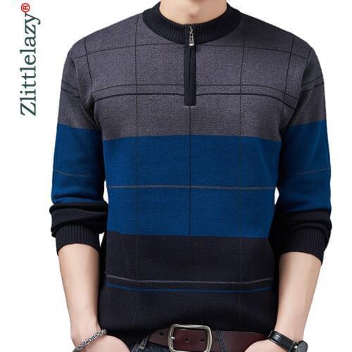 2020 Casual Thick Warm Winter Zipper Knitted Pull Sweater Men Wear Jersey Dress Pullover Knit Mens Sweaters Male Fashions 02149