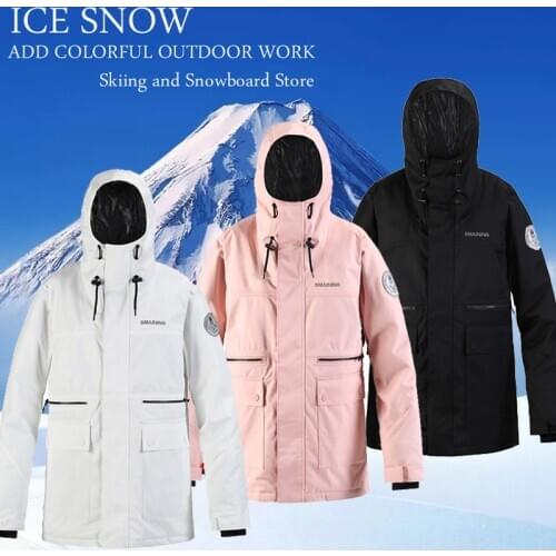 -30 Womens and Mens Snow Suit Wear Work Clothes Snowboard Jackets Wearabl 15K Waterproof Costumes Winter Outdoor Ski Coats