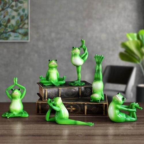 6-piece Nordic Yoga Frog Creative Gift Decoration Living Room Entrance TV Cabinet Cute Animal Gift Decoration Home Decor