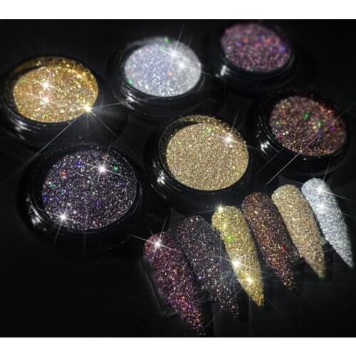 6 Pieces / Set Nail Powder Nail Art Design Decorations Diy Accessories