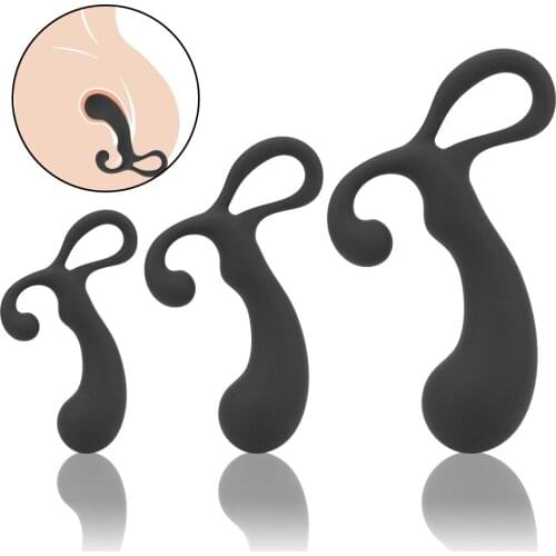 Anal Beads Prostate Massager Butt Plugs Silicone Anal Plug Training Set 3 Size Sex Toys For Woman Male Beginner Mini Dildo