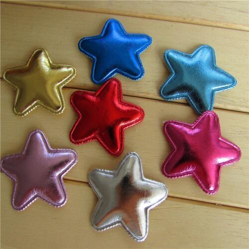 PU patches Padded Felt Star shape 50pcs garment appliques for decoration DIY hair accessories