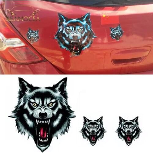Reamocea Car Vinyl Fashion Funny Wolf Head Sticker Decal for BMW VW Honda Audi Nissan Suzuki Yamaha Toyota Kia Motorcycle