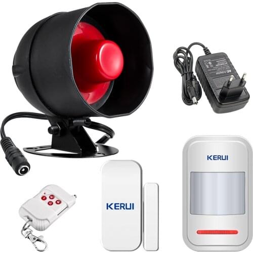 KERUI Standalone Security Alarm System Wireless Siren Motion Sensor Local Alarm Siren Horn With up to 100db Alarm Kit