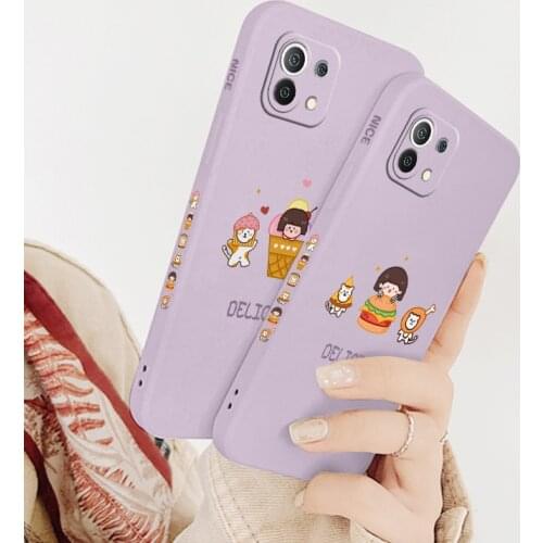 Gentle Burger Girl Phone Case For Xiaomi Mi 11 10T 10 lite 9T Note 10 Redmi Note 10 9 9T 8 8Pro 7 7Pro 9 9A K40 K30 Cover