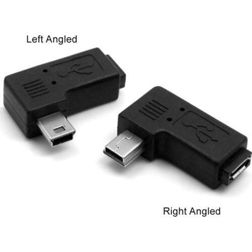 CYSM Right Angled 90 Degree Data Sync Power Adapter Mini USB 2.0 Male to Micro USB Female