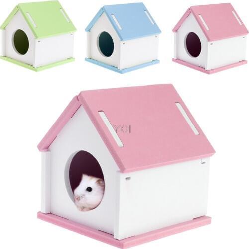 Hamster House Cage Wood Bed Small Animal Pet Guinea Pig Squirrel Gerbil Nest Toy