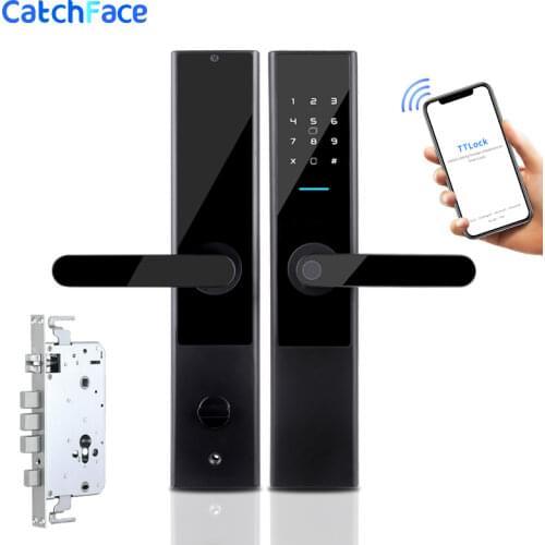 Biometric Fingerprint Door Lock Keyless Smart Lock Digital WiFi App Bluetooth Fingerprint Lock Electronic Home Mortise Lock