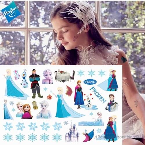 Hasbro Princess Elsa Frozen Children Cartoon Temporary Tattoo Sticker For Girl Cartoon Tattoo Toy Birthday Party Funny Gril Gift