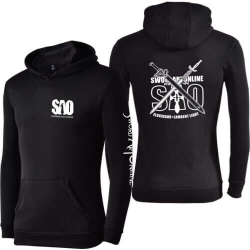 Unisex cotton SAO Sword Art Online pullover hoodie jacket Hoodies Sword Art Online casual fashion Hoodies Sweatshirts coat