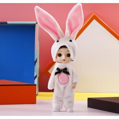 New 16cm BJD Doll With Clothes Doll 13 Joint Movable Naked Baby 3D Eyes Fashion Makeup Girl Birthday Gift Children DIY Toy