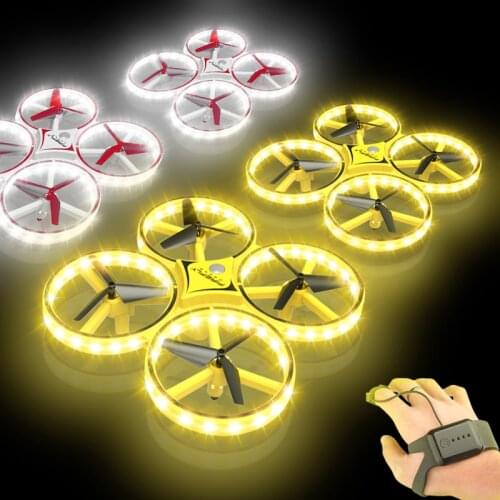 Flying Watch Gesture Control Helicopter UFO RC Drone Hand Infrared Electronic Quadcopter Interactive Induction Aircraft Kids Toy