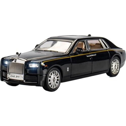 1:24 Rolls Royce Phantom High Simulation Diecast Alloy Car Model Sound Light Boy Toys Pull Back Children Gift Scale Collection