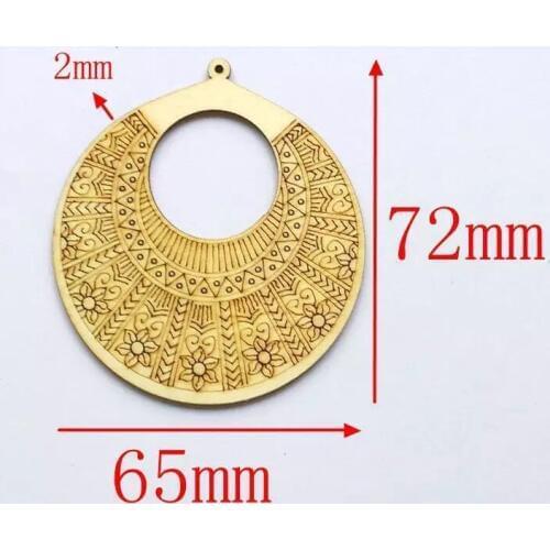 Wooden Geometry shaped earring fashion women hoop wood earring