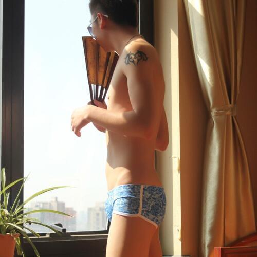 Mens underwear printing family name wind sexy U convex energy-saving U convex bag design Metrosexual pants