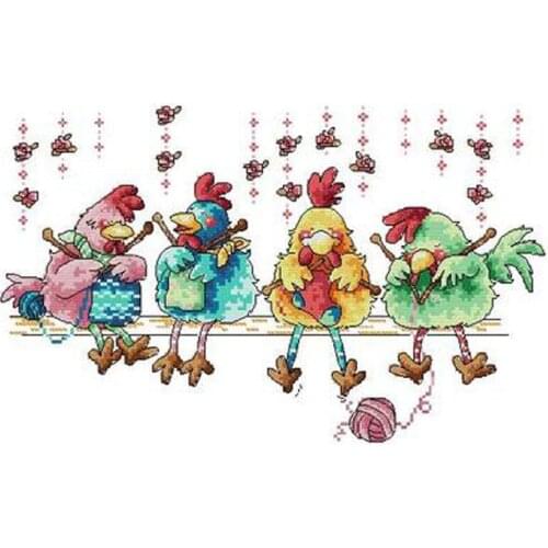 Chick knitting yarn patterns Counted Cross Stitch 11CT 14CT DIY wholesale Chinese Cross Stitch Kits Embroidery Needlework Sets