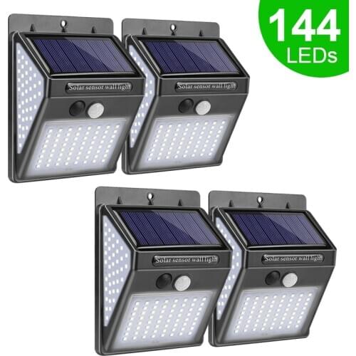 Solar Wall Lamp PIR Motion Sensor Solar Light Outdoor Waterproof Led Lights 144led Path And Garden Patio Space Decorative Lamps