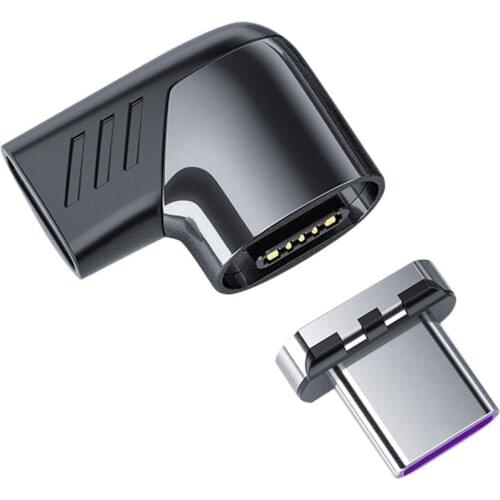 Right Angle USB C Adapter 90 Degree USB C Adapter Wire And Equipment Protector Magnetic Type C Extension Connector