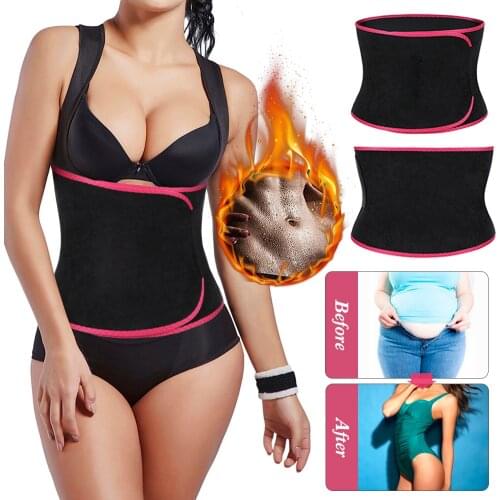 Waist Trimmer Belt Fat Burning Cellulite Burner Tummy Control Stomach Girdle Body Shaper Slim Abdominal Trainer for Men Women