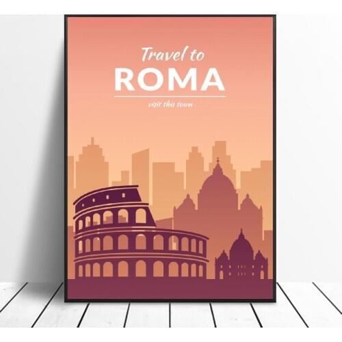 Roma Canvas Travel poster Wall Art Pictures for Living Room Home Decor No Frame